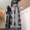 Women's American Retro Gradient Tie-Dye High Waist Wide-Leg Jeans - Early Autumn Design