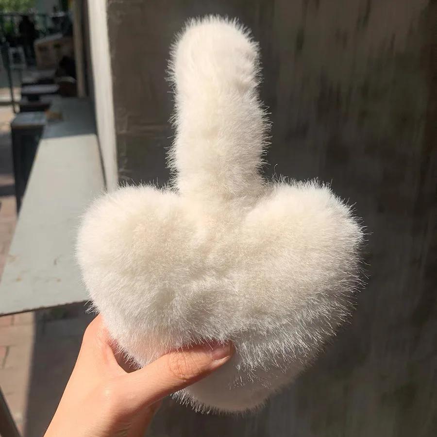 Y2k Корея Женские Kawaii Розовые Наушники Love Heart Зимние Теплые Утолщенные Японские JK Защита Ушей Велосипедные Наушники Аксессуары