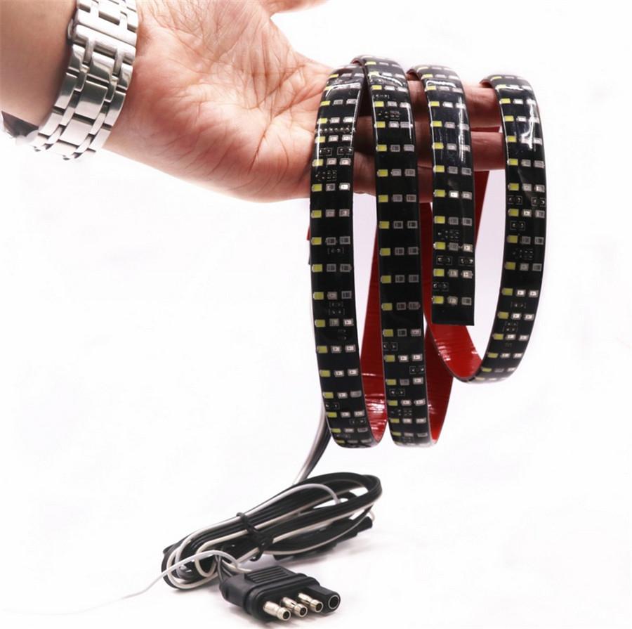 49" 3-Row Flowing LED 3-Color Waterproof Car Tailgate Light Brake Lamp