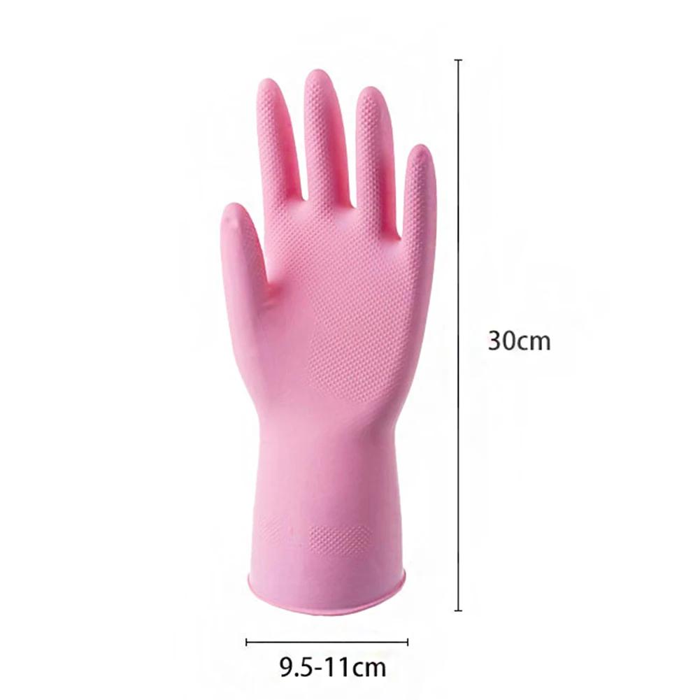 1 Pair Female Waterproof Rubber Latex Dishwashing Gloves Kitchen Durable Cleaning Housework Chores Dishwashing Tools 2022 New
