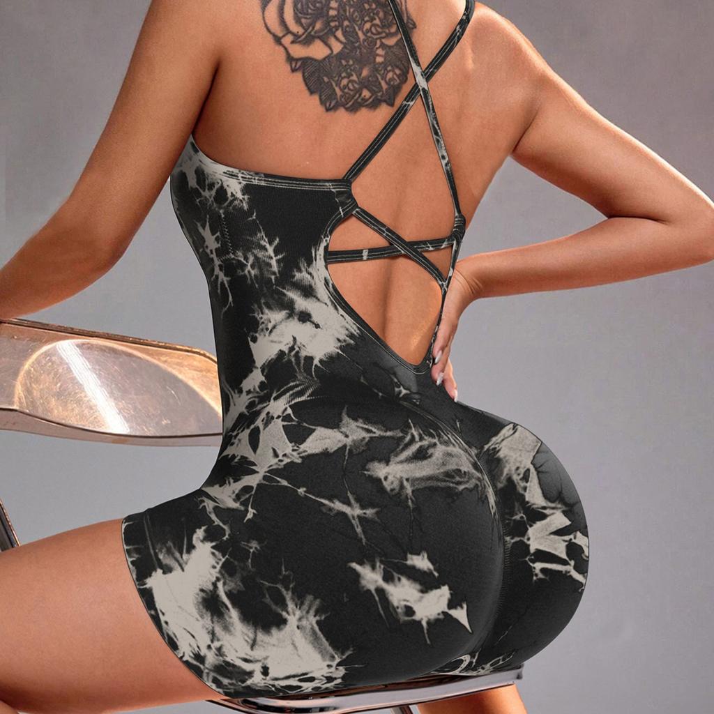 Women's Tight Fitting Peach Hip Lifting One-Piece Yoga Suit, Fitness Shaping One-Piece Suit