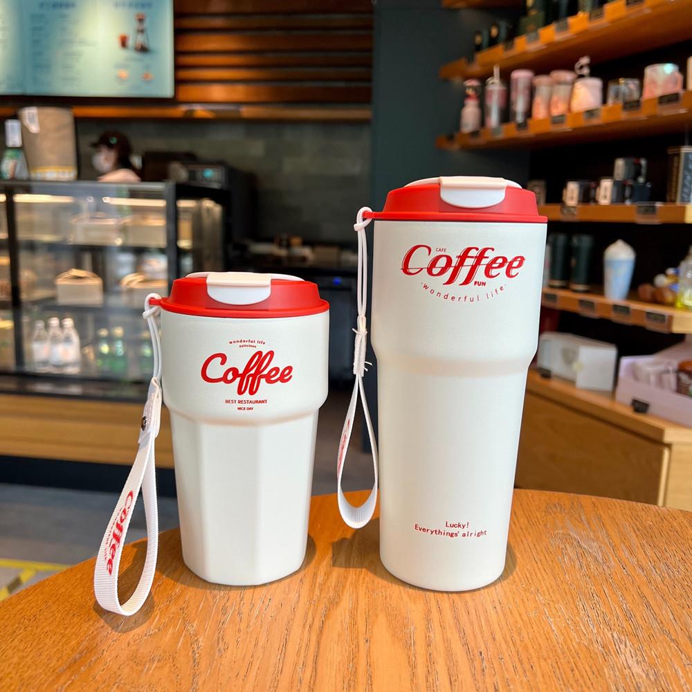 New Fashion 420ml/620ml Double Stainless Steel Coffee Mug Wtih Rope Portable Car Thermos Mug Vacuum Flask Travel Tumbler