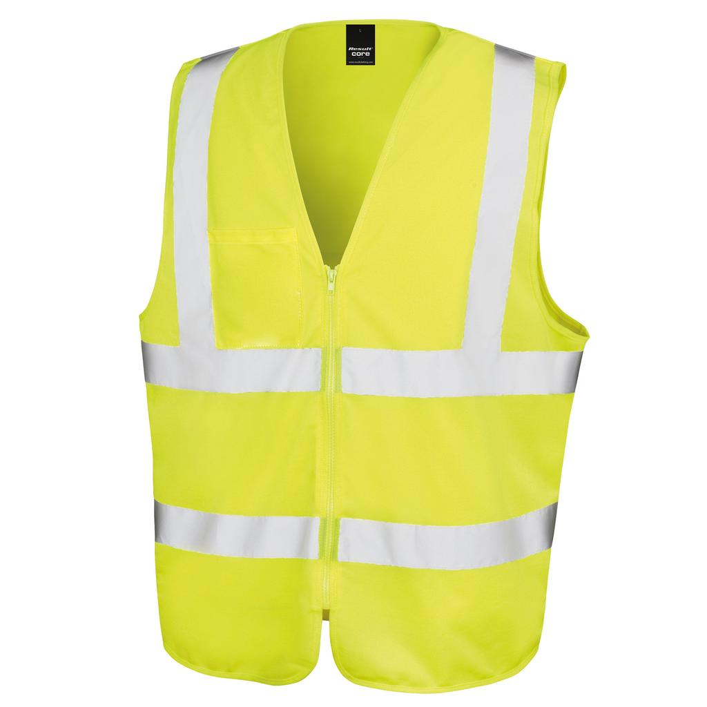 SAFE-GUARD by Result Unisex Adult Zip Front Hi-Vis Vest