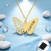 Индивидуальное Name Date Couple Butterfly Necklace Из Нержавеющей Стали Персонализированное Имя Изысканное Ожерелье-Бабочка Животная Бижутерия