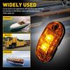 10Pcs Amber Oval LED Side Clearance Marker Lights 2.5" For Car Truck Trailer RV