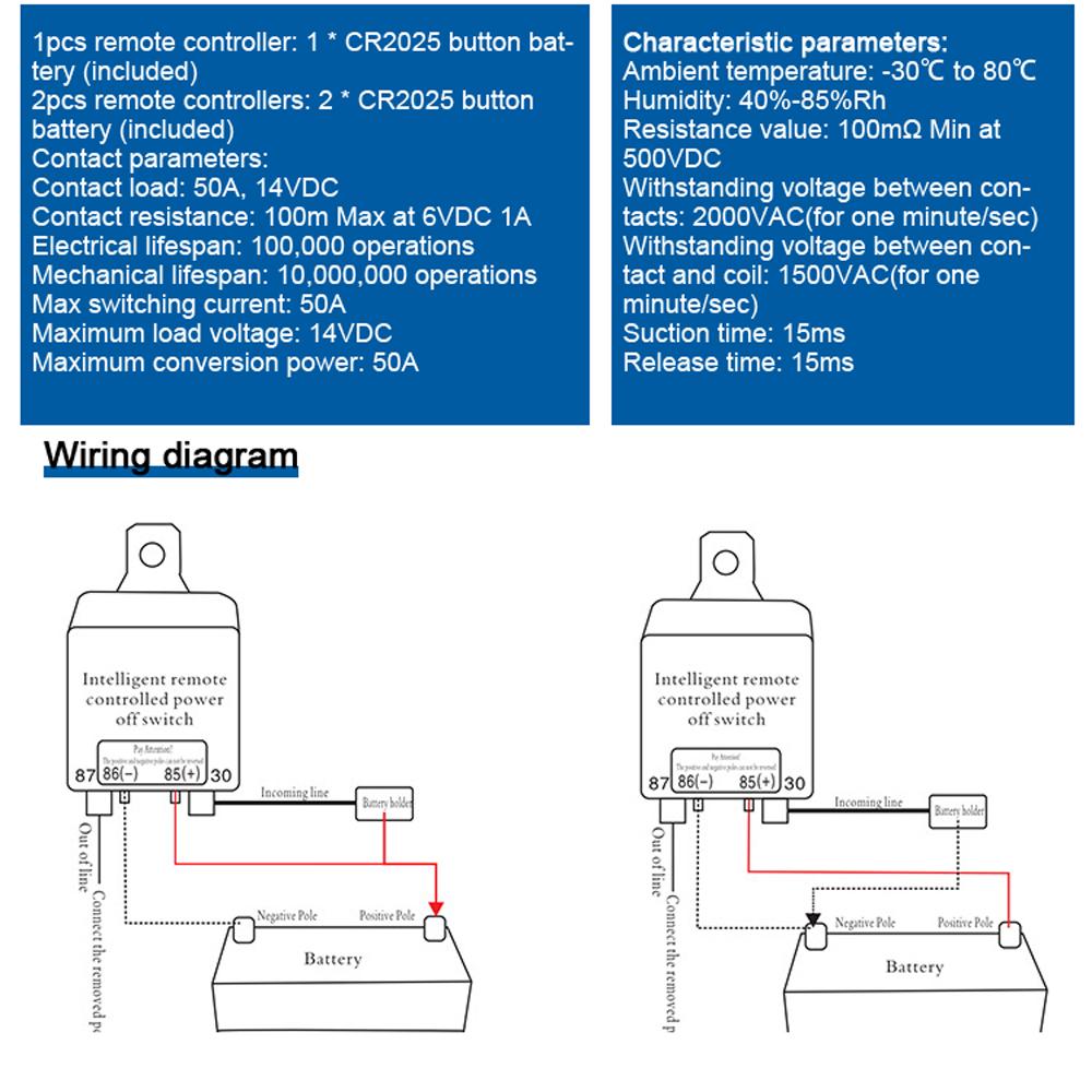 Intelligent Car Battery Remote Master Relay 12 V Car Battery Disconnect Switch Wireless Control