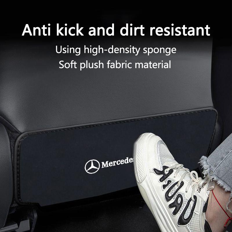 XKJ1 1pcs Car Interior Seat Back Anti Kick Pad Cover For Mercedes Benz W204 W205 W211 203 212 S E GLE GLS CLA GLC AMG EQE sticker