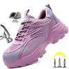 Women’S Safety Boots Steel Toe Cap Work Shoes Height-Increasing Sole Anti-Puncture Lightweight Industrial Jobs Protective Boots
