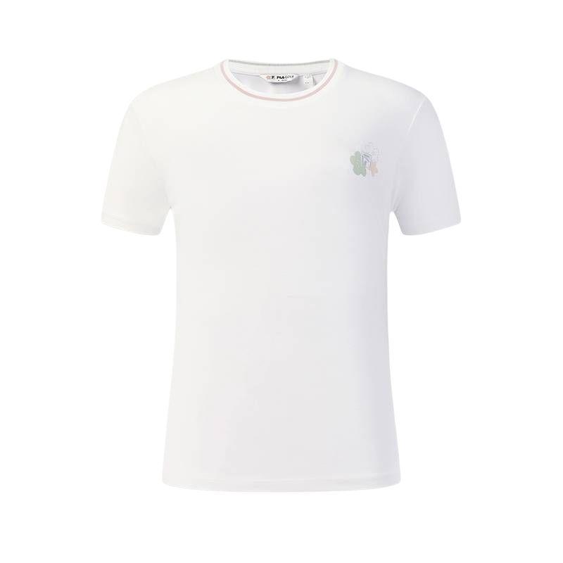 Fila Свитер с круглым вырезом, короткий рукав, серия Golf, женская футболка для гольфа, топ A11W625146F-WT