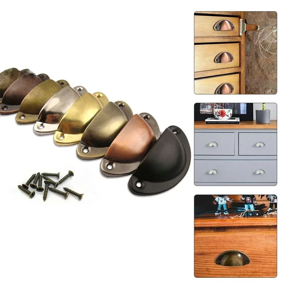 30pcs Luxury Cabinet Door Knobs Retro Shell Handle Durable Wardrobe Drawer Pulls  Home Decor