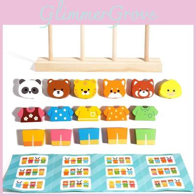 Деревянная animal dressup stacking puzzle для малышей и раннего обучения