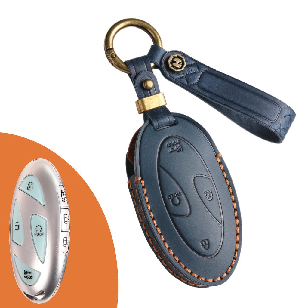 Современный чехол для ключа автомобиля ручной работы из натуральной коровьей кожи, высококачественный, ретро, защитный чехол-сумка с пряжкой