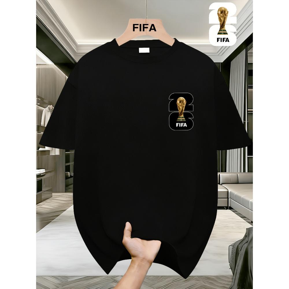 Модная мужская футболка с коротким рукавом на тему Чемпионата мира по футболу FIFA с принтом США, Канады и Мексики. Повседневная и удобная летняя футболка