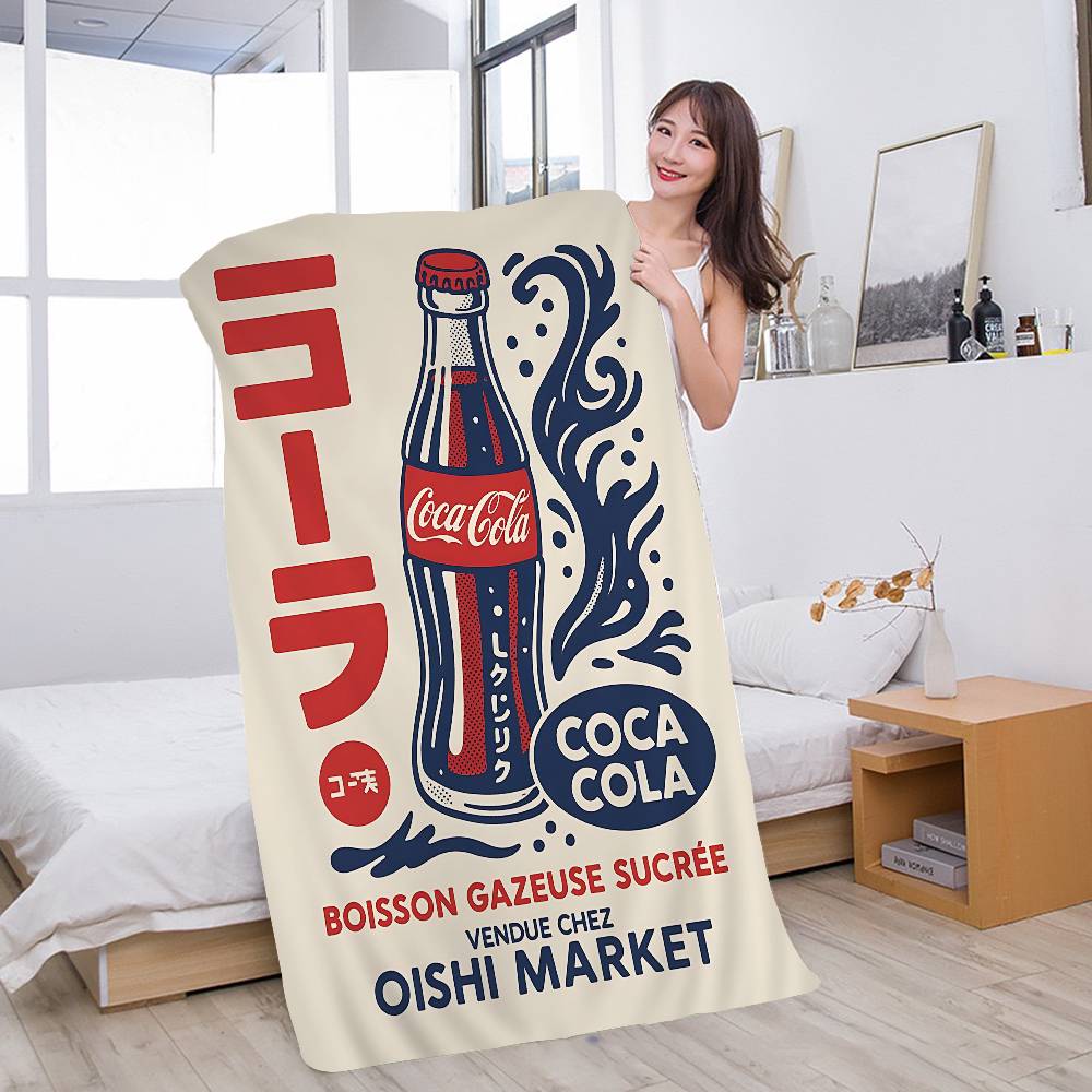 Логотип C-COCA C-COLAS Аниме Пляжное Полотенце для плавания Мягкое Впитывающее Мочалка Детские Подарки Для детей Путешествия Кемпинг Спортзал