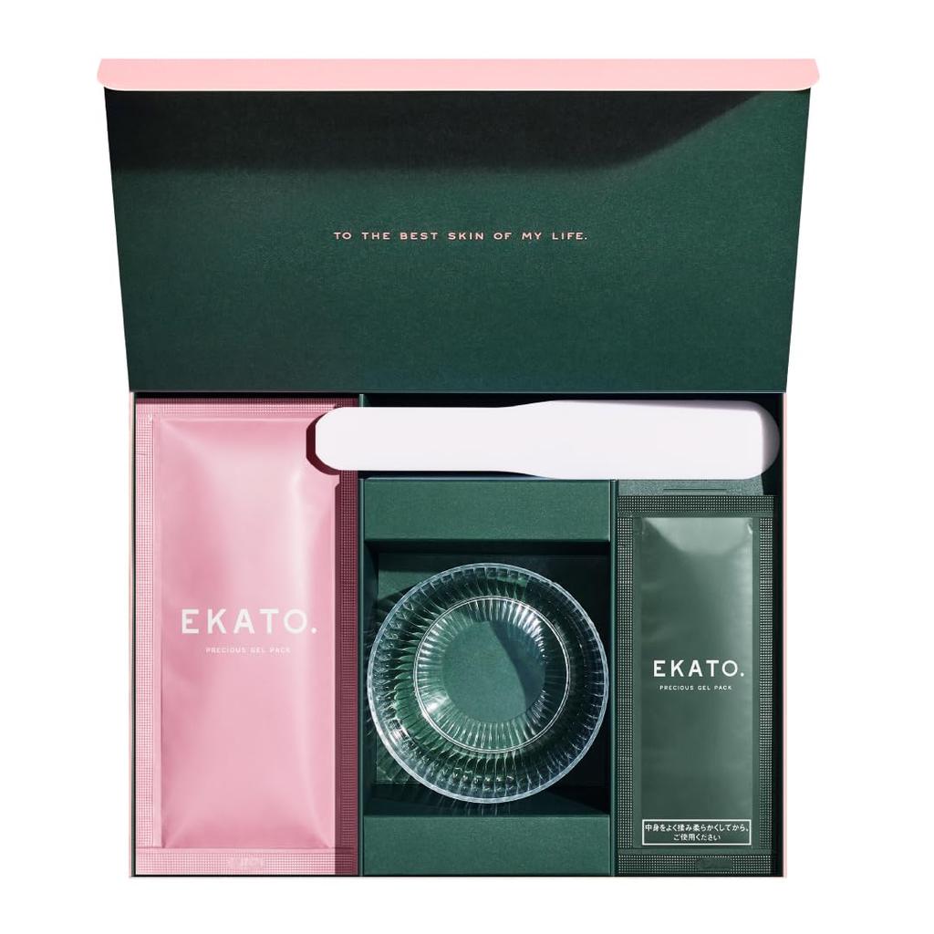 Precious Gel Pack Starter Kit Gas Spatula EKATO. (Carbonated Pack/Carbonated Pack/Face Pack/Carbonated) (3 Times) <Cup & Included>