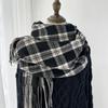 Plaid Scarf Women's Autumn and Winter Warm Imitation Cashmere Shawl Scarf Fringed Versatile Couple Scarf