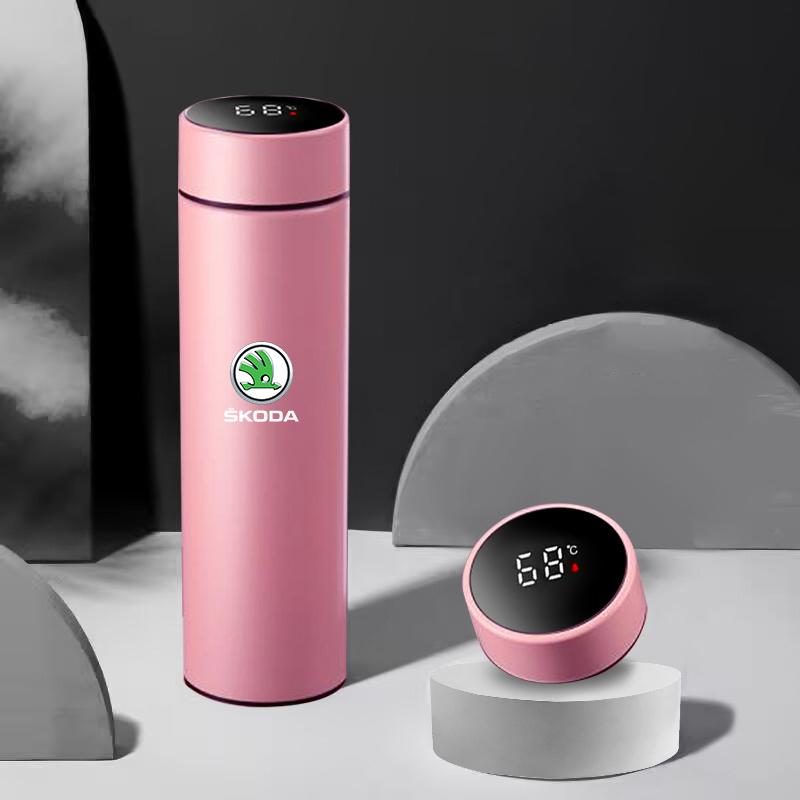 EMIW1 Car Insulated Cup Water Cup Coffee Tea Thermos Mug Interior For Skoda Octavia Superb Rapid Kodiaq Scala A5 A7 Yeti Kamiq Karoq