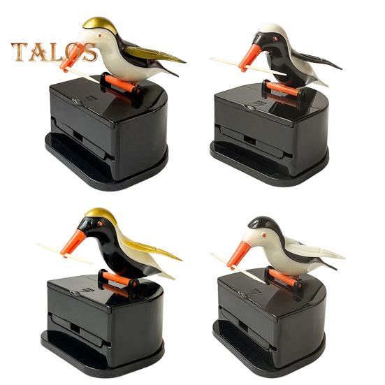 Toothpick Woodpecker Press Bird Dispenser Toothpick Holder Portable Home Office Restaurant Desktop Automatic Toothpick Organizer Container