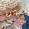 Retro irregular love plain ring earrings women's niche design earrings fashion high-end earrings