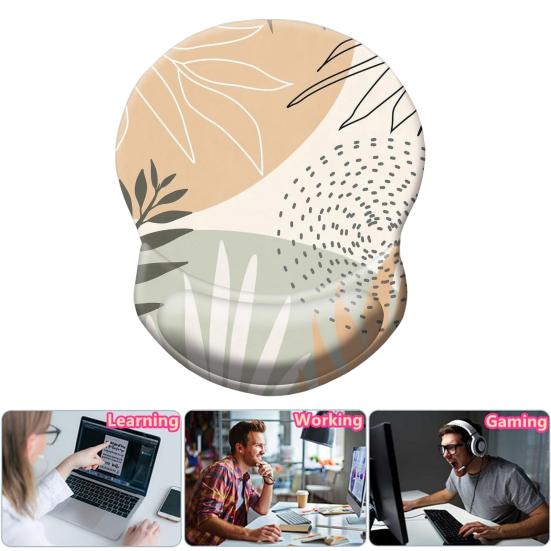 Коврик для мыши с мягкой лайкровой поверхностью, эргономичная гелевая поддержка запястья, нескользящая основа