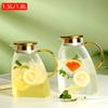 Hammered Textured Glass Pitcher: Large Capacity, Heat-Resistant, High Borosilicate for Cold Water & Juice