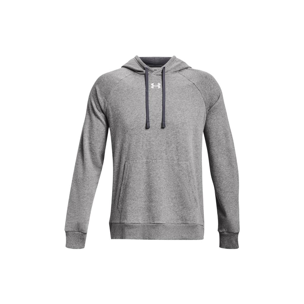 Under Armour Rival Fleece Hoodie With Brand Logo Print Men Hoodies Gray 1379757-025