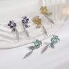 Fashionable, Light Luxury, Micro-Inlaid Zircon Earrings, Floral Shapes, High-End Temperament, Versatile Earrings, Women