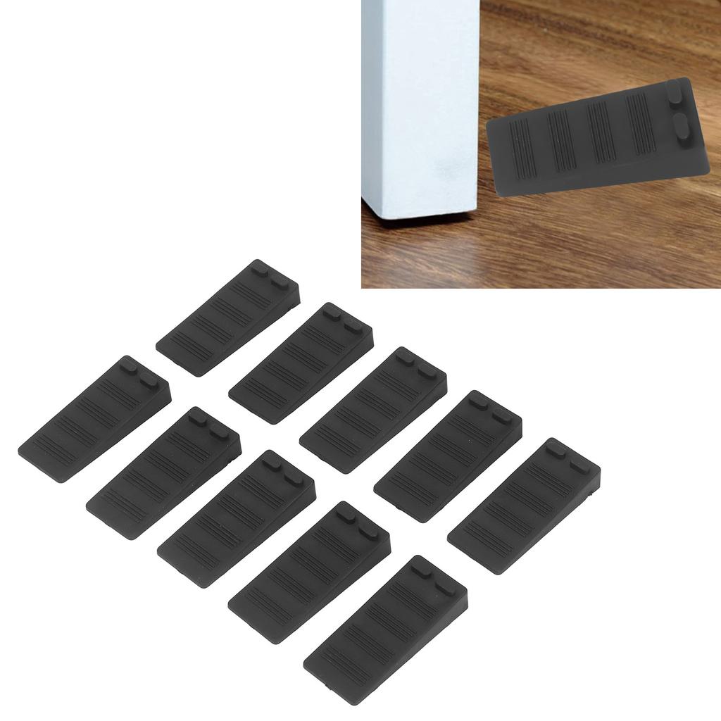 10 Pcs Door Stoppers Black  Protection Anti Collision Anti Skid Non Punching Rubber Floor Door