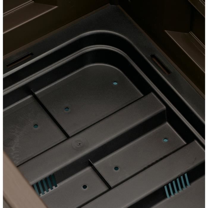 STEFANPLAST Bac à fleur carré ITALIA avec treillis - 30L - Plastique - 43x43x142h cm - Anthracite