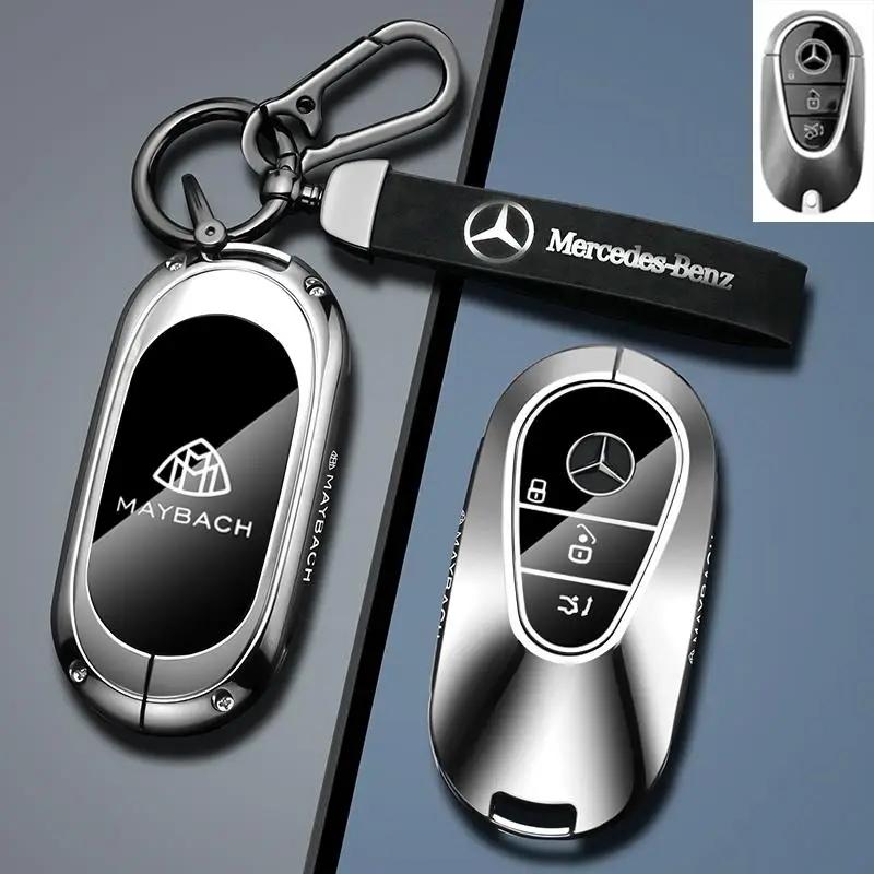 PZQ2   Car Key Case Cover For Mercedes Benz C E S Class GLC W206 W223 W214 E300 C260 C300 S450 S500 S400 Fob Accessories