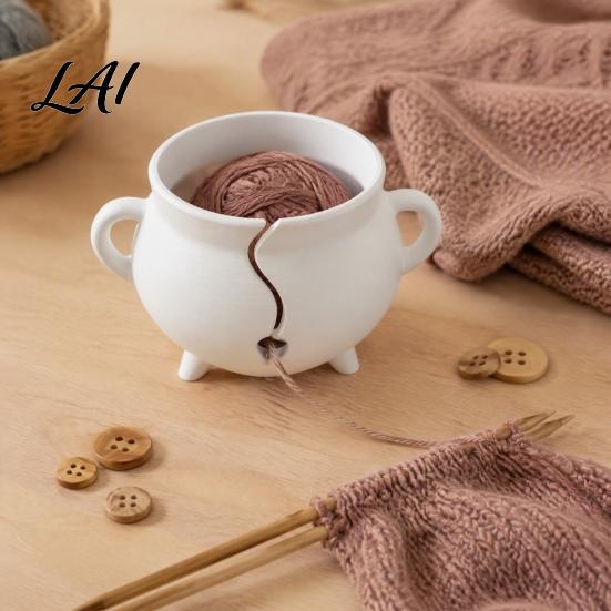 Desktop Yarn Organizer 3D Printed Bowl Smooth Rotating Circular Knitting Tool for Crochet Accessory Gift Thread Tangle Free Holder Weaving Supplies