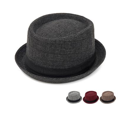 Осень Зима Мужская Британская Ретро Джазовая Шляпа Котелок Женская Клетчатая Джентльменская Шляпа