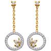 [Q4850] - Gold Plated Earrings 'Scarlett' White Gold - 27x10 Mm