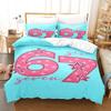 Синий 67 Поп-культура 3D-печать Комплект постельного белья Современный стиль Мягкий пододеяльник Комплект Размеры King Queen Twin Подарок на день рождения для декора спальни