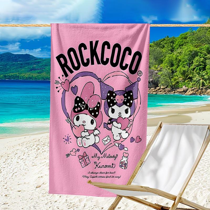 1pc Sanrio3 Beach Towel, Beach and Seaside Swimming Pool Equipment, Fashion Pattern, Rectangular, Travel Essentials