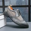 Summer Hollowed-out Mesh Leather Shoes Casual Brock Carved Business British Style Lace-up Mesh Wedding Men's Shoes