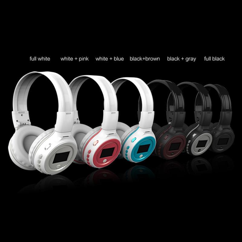 VAORLO Беспроводные наушники с Bluetooth, ЖК-дисплей, HiFi HD музыка с микроподдержкой TF/SD, воспроизведение для всех смартфонов