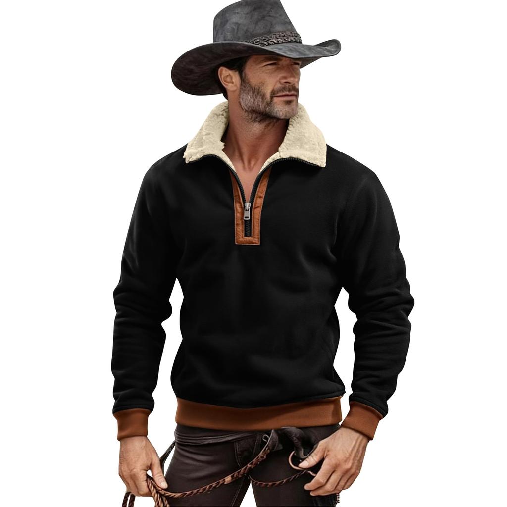 Мужская однотонная плюшевая толстовка с воротником-стойкой на молнии до середины груди, спортивная повседневная толстовка больших размеров