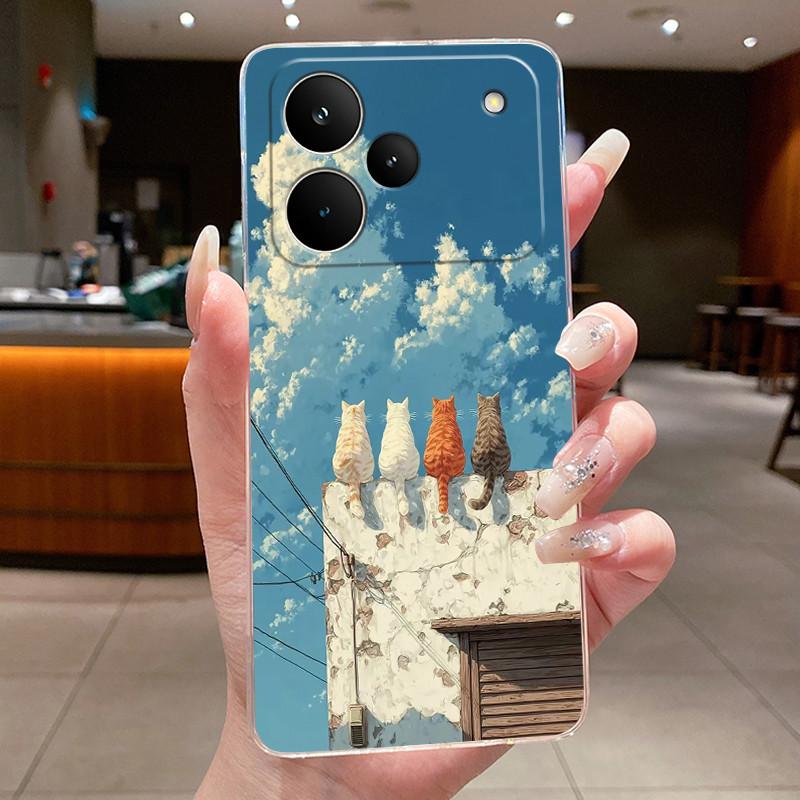 Чехол для телефона Realme P4 Pro 5G Задняя крышка Роскошный Дракон Милый Крутой Мальчики Девочки Цветочные узоры Прозрачный Мягкий силиконовый чехол