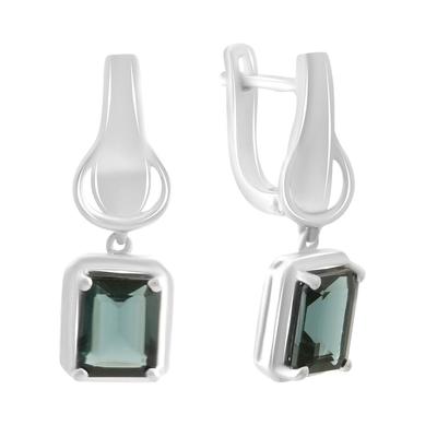 Серебряные серьги с топазом Лондон Блю 3.792ct (2188766)