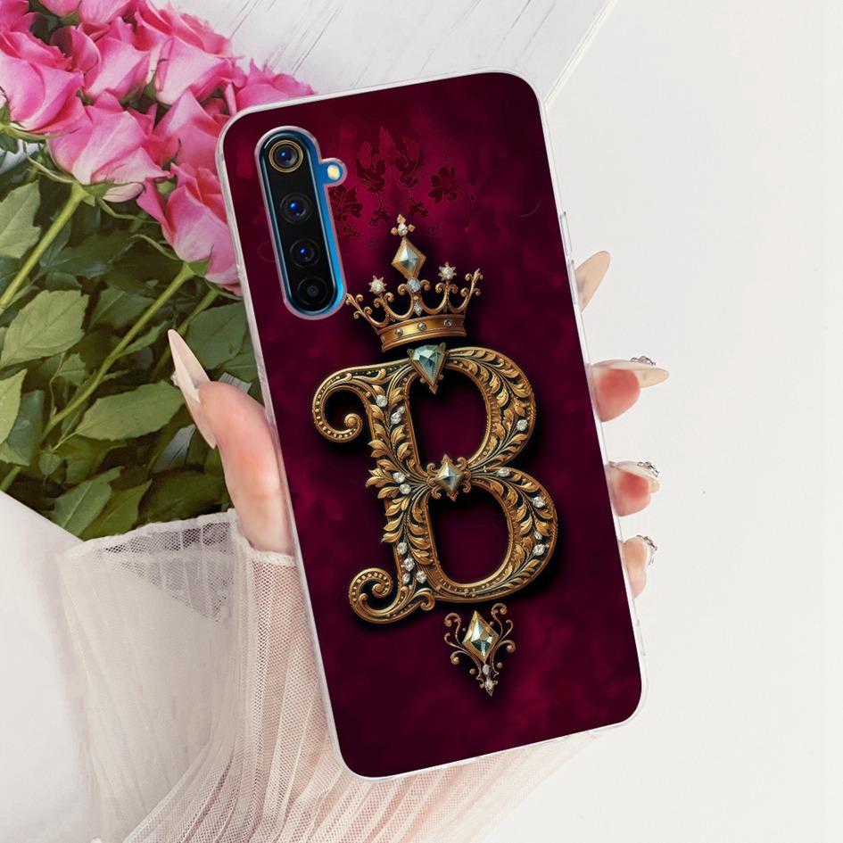 Чехол для Realme 6 Pro RMX2061 RMX2063 Чехол Модный Буква Алфавита A Z Мягкий Тонкий Силиконовый Funda Для Realme 6 6S 6i Realme6 Оболочка