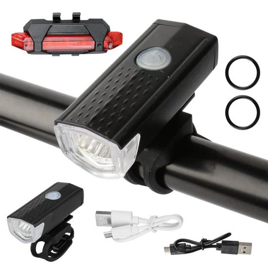 2 шт. Велосипедный фонарь Передний и задний комплект USB-перезаряжаемая велосипедная лампа с управлением одной кнопкой Многорежимный яркий светодиодный передний и задний фонарь