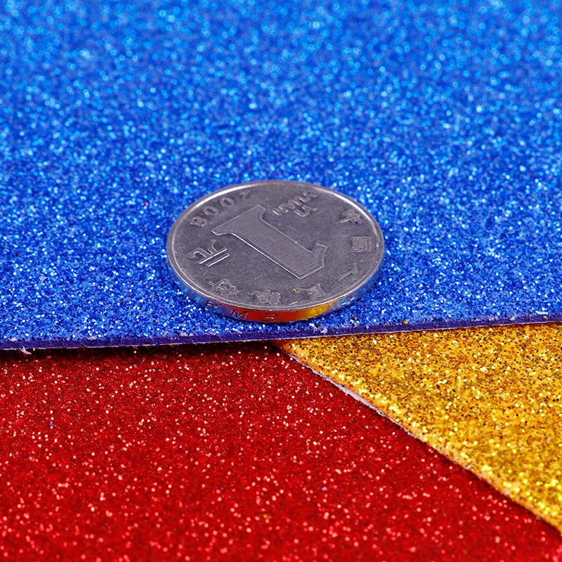 10Pcs/bag 2MM Thick A4 with Powder Sheet Material Glitter Bright Sponge Paper Foam Paper Kindergarten DIY Handmade