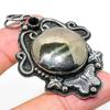 Pyrite Agate, Black Spinel 925 Sterling Silver Gift Pendant 2.56" F0d50