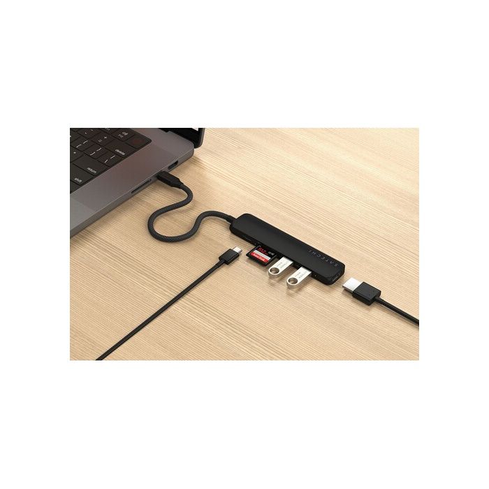 Hub USB-C Multiport 6-en-1 - SATECHI - Noir - 4K HDMI - 10Gbps - Power Delivery 100W