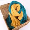 Cotton And Linen Literary Two-Color Scarf, Contrasting Color Splicing Super Long Shawl, Dual-Purpose Warm Shawl