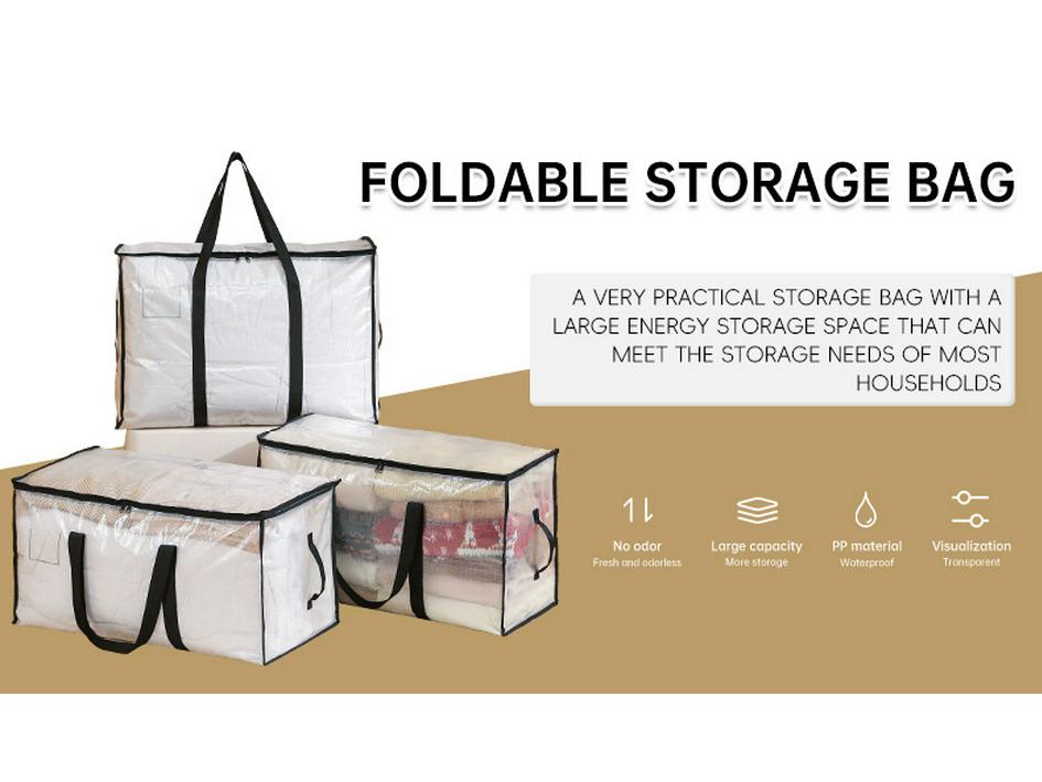 Водонепроницаемая и прозрачная сумка для хранения большой вместимости для одеял и одежды