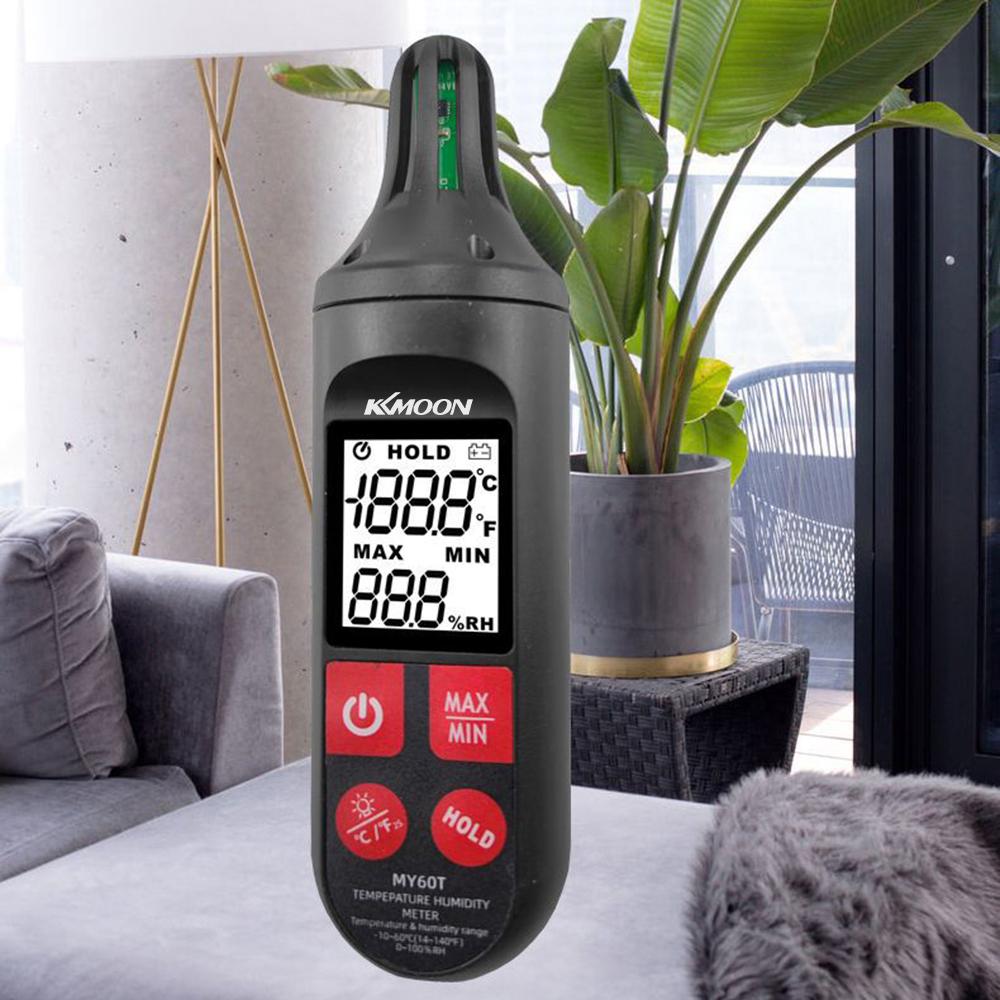 Kkmoon MY60T Измеритель температуры и влажности ЖК-дисплей Цифровой монитор температуры и влажности с подсветкой в ​​режиме реального времени/