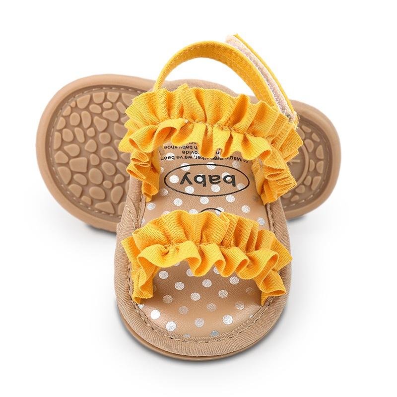 Summer Baby Girls Sandals Toddler Newborn Baby Girl Cotton Shoes Soft Sole Flat Infant Anti-Slip First Walkers