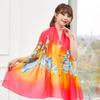 Spring/Summer New Women'S Silk Scarf 90 * 90cm Simulated Silk Twill Square Scarf Fashion Printed Large Square Scarf Professional Scarf